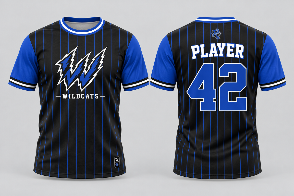 Wildcats Fast Pitch pro mesh 2-button jersey — front and back