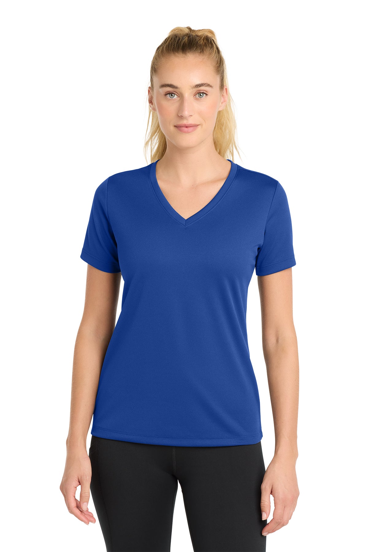 Sport-Tek Women's RacerMesh V-Neck Tee - Royal