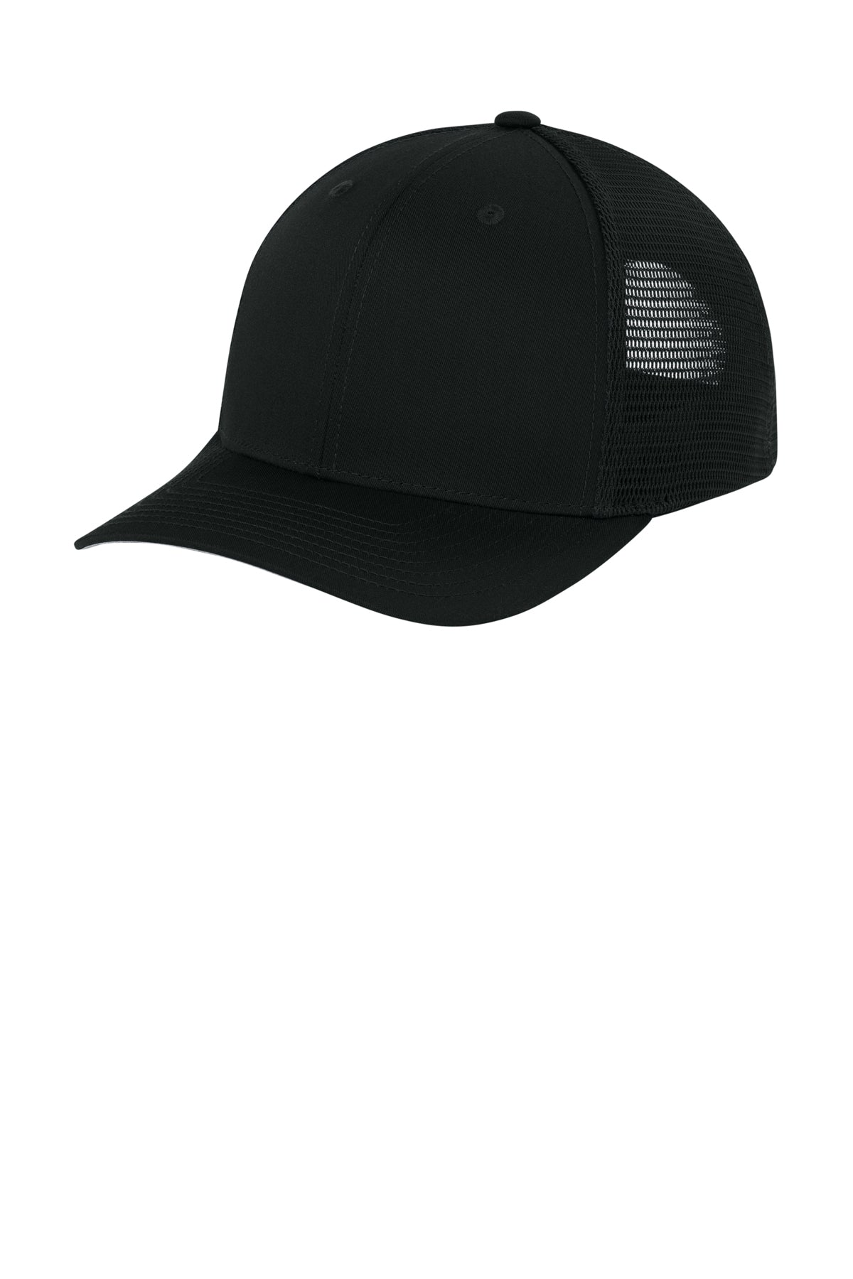 Sport-Tek Snapback Trucker Cap - Black
