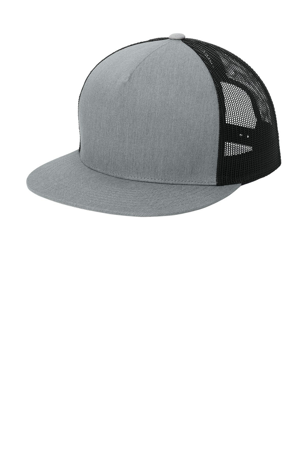 Sport-Tek 5-Panel Trucker Cap - Grey
