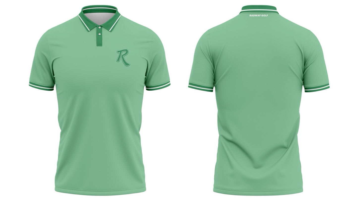 Fairway Mint Golf Polo in mint green — custom performance polo shirt by RadWay Golf