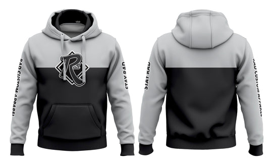 RAD Signature Hoodie in Smoke & Shadow colorway — custom heavyweight fleece hoodie by RAD Custom Apparel