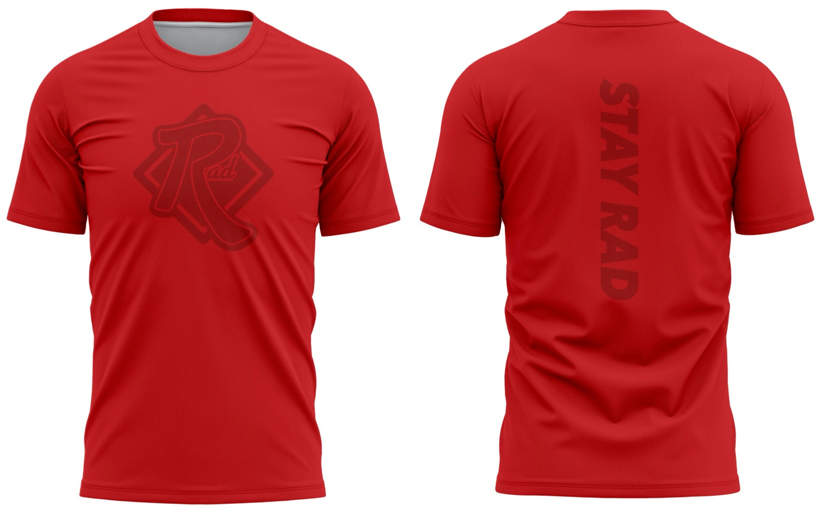 RAD Essential Tee in Classic Red — custom soft poly-cotton t-shirt by RAD Custom Apparel