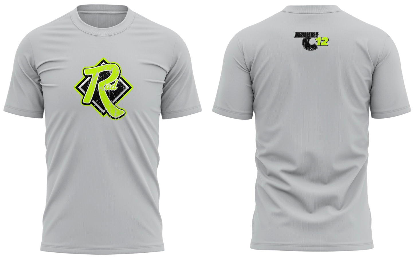 TC12 Pro Player Tee in Carbon & Volt — custom athletic tee by RAD Custom Apparel
