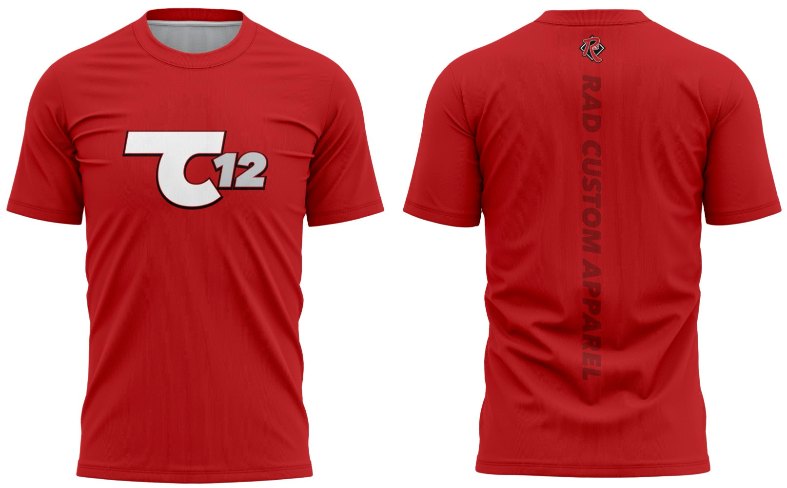 TC12 Pro Player Tee in Buckeye Red — custom performance tee by RAD Custom Apparel