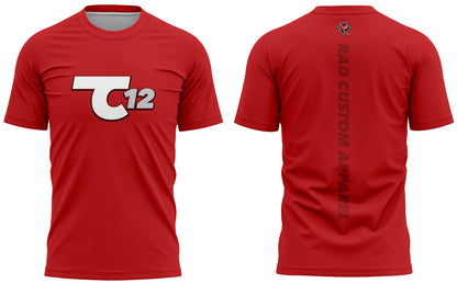 TC12 Pro Player Tee in Buckeye Red — custom performance tee by RAD Custom Apparel