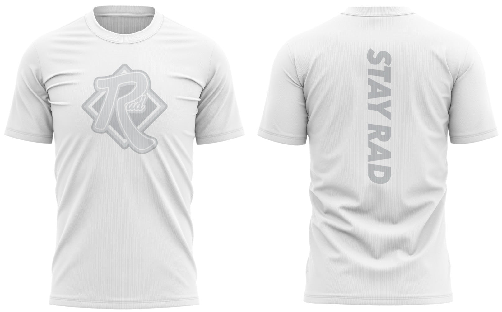 RAD Essential Tee in Clean White — custom soft poly-cotton t-shirt by RAD Custom Apparel
