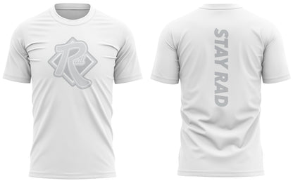 RAD Essential Tee in Clean White — custom soft poly-cotton t-shirt by RAD Custom Apparel