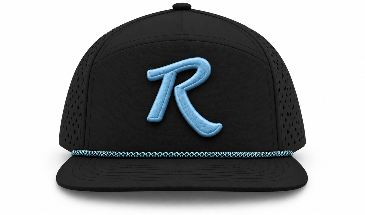 Zapped Osprey 7-Panel — Black / Columbia Blue