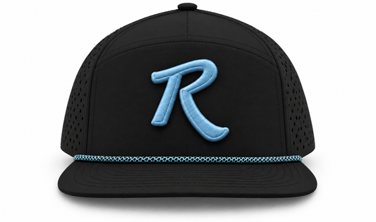 Zapped Osprey 7-Panel — Black / Columbia Blue