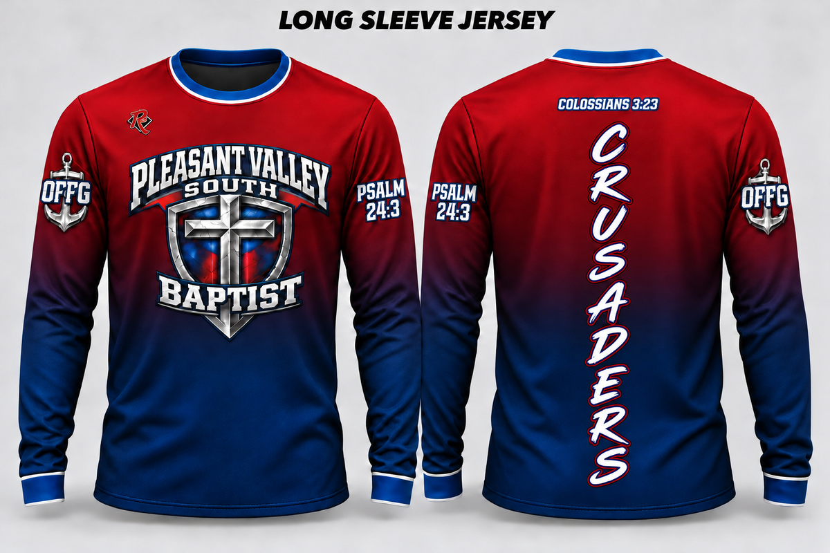 Pleasant Valley South Baptist Crusaders long sleeve — simple