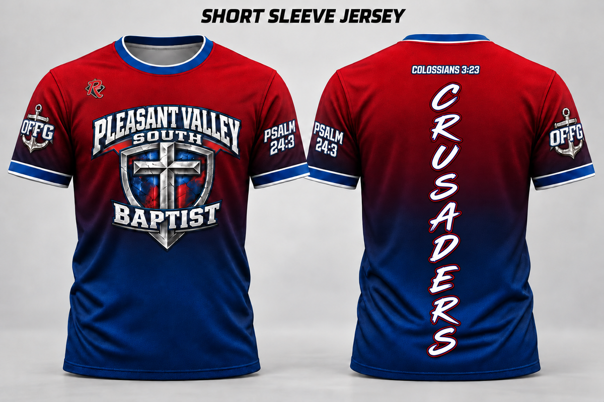 Pleasant Valley South Baptist Crusaders short sleeve — simple